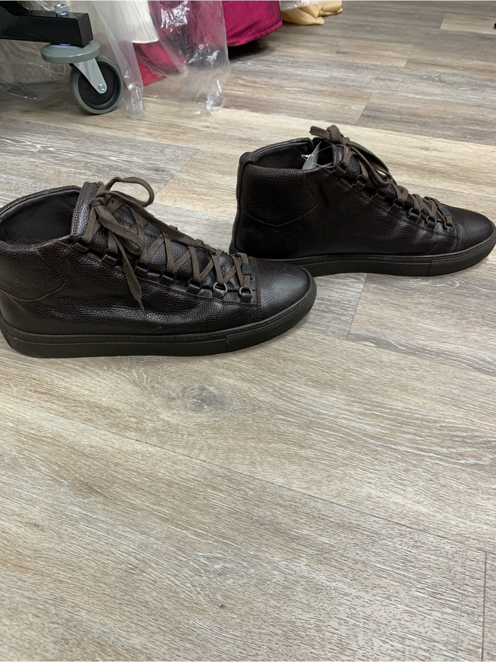 Balenciaga Arena Brown Leather Sneakers Size 45 - Picture 4 of 9